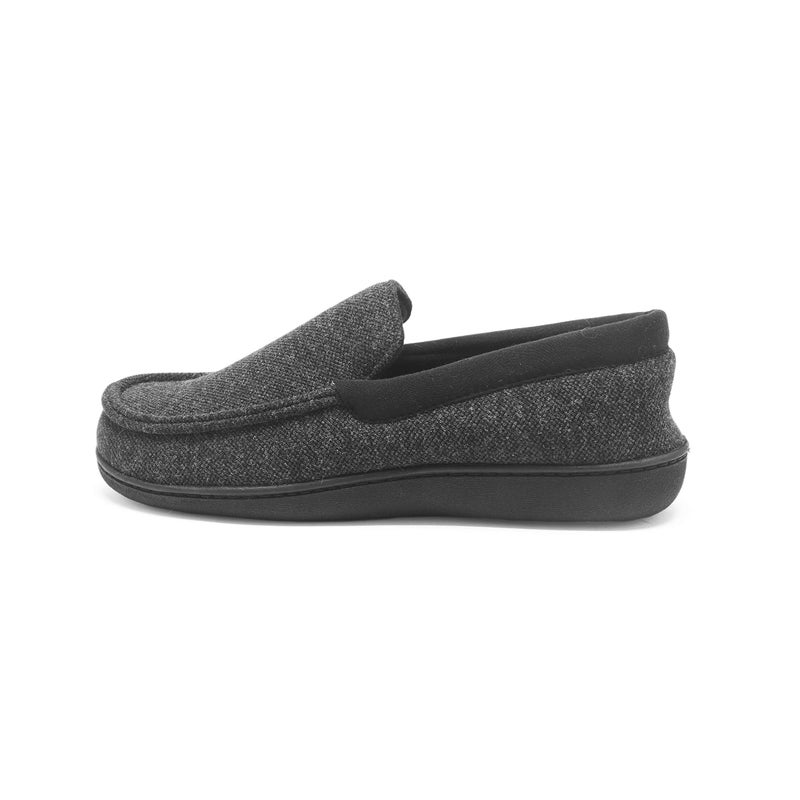 Hanes Mens Slippers House Shoes Moccasin Comfort Memory Foam Indoor Outdoor Fresh IQ,Dark Black,Small - Image 4